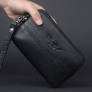 Men Clutch Wrist Belt Waist Pack Bag Purse Genuine Leather Cell/Mobile Phone Case Cover Pocket Multi-purpose Wallet Male Bag