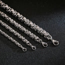 4/5/6/8 mm Choker Long Necklace Men Male Stainless Steel Byzantine Box Chain Husband Boyfriend Bff Gift