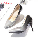 Aphixta 10cm stiletto Heels Pumps Women Shoes Pointed Toe Patent Leather Wedding Party Dress Footwear Shoes Woman Plus Size 48