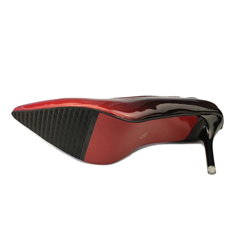 Aphixta 10cm stiletto Heels Pumps Women Shoes Pointed Toe Patent Leather Wedding Party Dress Footwear Shoes Woman Plus Size 48