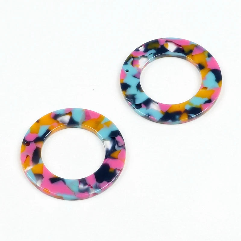 Leopard Print,Tortoise Shell Earring Charm,Acetate Acrylic Beads,Circle Shaped,Boho,Earring Parts,Ohrringe finding,40mm-ACE220