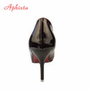 Aphixta 10cm stiletto Heels Pumps Women Shoes Pointed Toe Patent Leather Wedding Party Dress Footwear Shoes Woman Plus Size 48