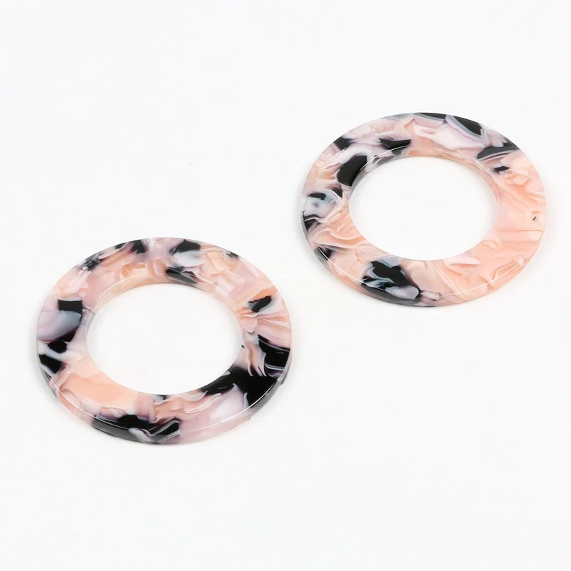 Leopard Print,Tortoise Shell Earring Charm,Acetate Acrylic Beads,Circle Shaped,Boho,Earring Parts,Ohrringe finding,40mm-ACE220