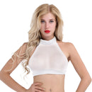 Womens Mesh Wetlook Transparent See-through Sexy Cami Bra Tops Sleeveless Backless Sheer Camis Bra Vest Female Tank Crop Tops