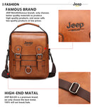 JEEP BULUO Bolsos de negocios multifunción para hombre, nuevo bolso de hombro para hombre, bolso bandolera de cuero de gran capacidad, bandolera de gran marca