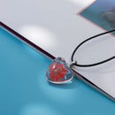 Lovers Peach Heart Glass Pendant Time Gem women's Necklaces gift Flower pendants for girl friend