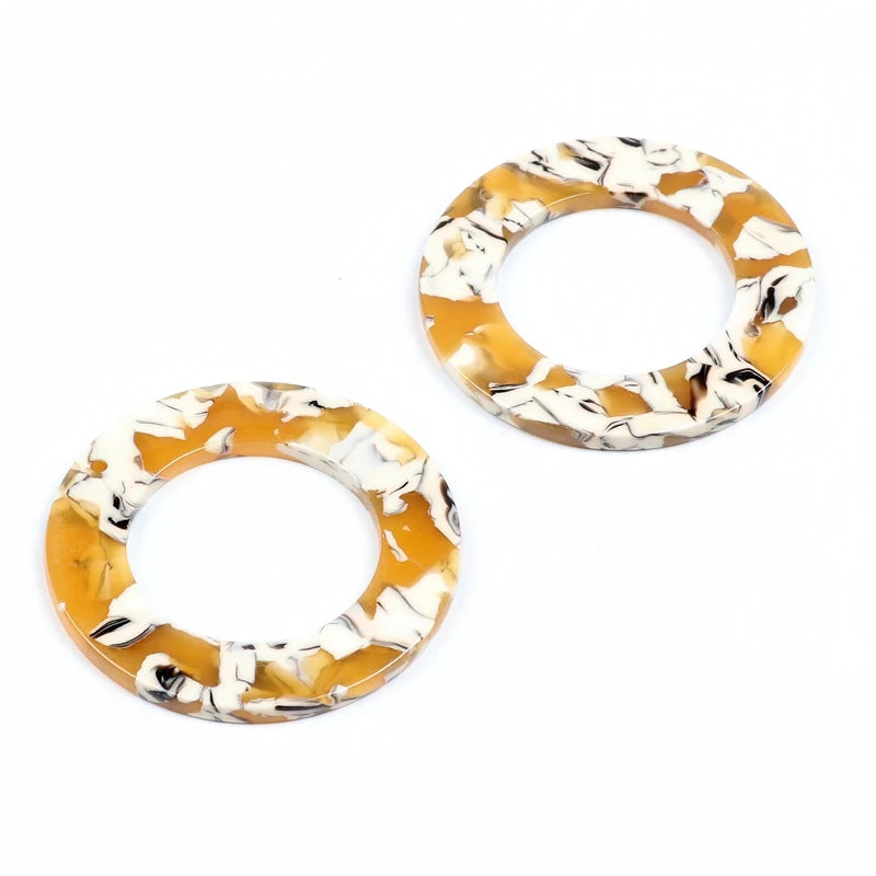 Leopard Print,Tortoise Shell Earring Charm,Acetate Acrylic Beads,Circle Shaped,Boho,Earring Parts,Ohrringe finding,40mm-ACE220