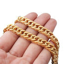 Mens Chain 8mm Heavy Gold/Silver Color/Rose Gold Color 316L Stainless Steel Double Curb Link Chain Boys Necklace Wholesale Gift