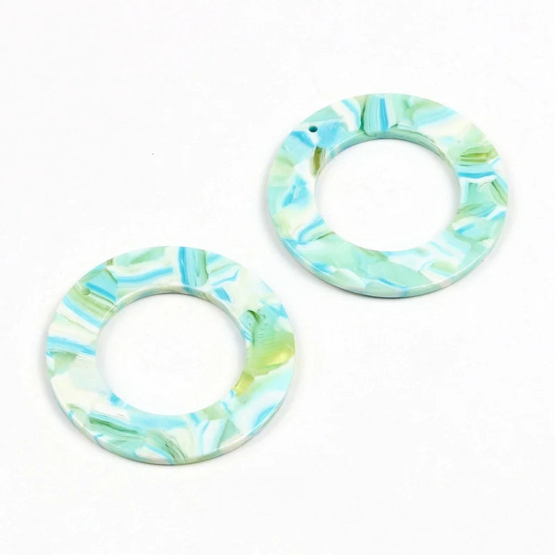 Leopard Print,Tortoise Shell Earring Charm,Acetate Acrylic Beads,Circle Shaped,Boho,Earring Parts,Ohrringe finding,40mm-ACE220