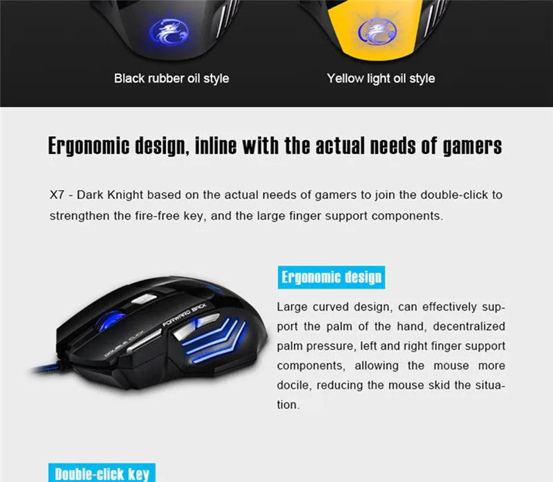 iMICE Large Mouses Pad & X7 Wired Gaming Mouse 7 Buttons 2400 DPI LED Optical USB Ergonomic Game Mouse Mice For Laptop Computer