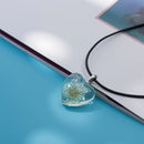 Lovers Peach Heart Glass Pendant Time Gem women's Necklaces gift Flower pendants for girl friend