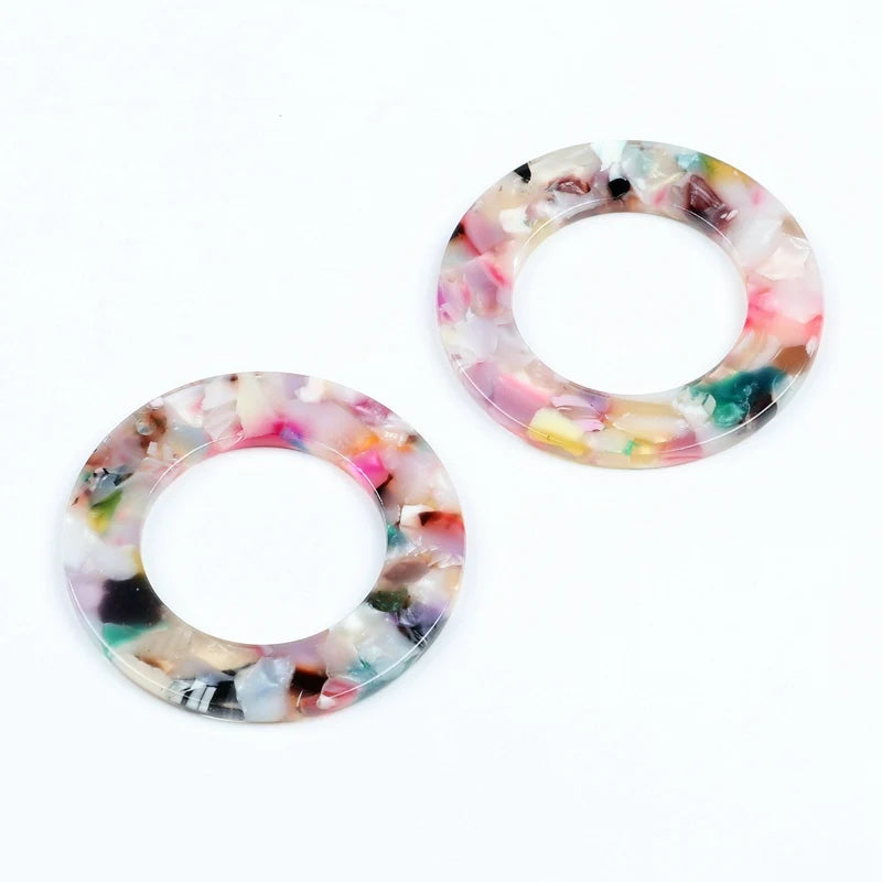 Leopard Print,Tortoise Shell Earring Charm,Acetate Acrylic Beads,Circle Shaped,Boho,Earring Parts,Ohrringe finding,40mm-ACE220