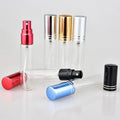 20pcs/lot 5ML 10ML 15ML Transparent Thin Glass Spray Bottle Sample Glass Vials Portable Mini Perfume Atomizer Gold Sil