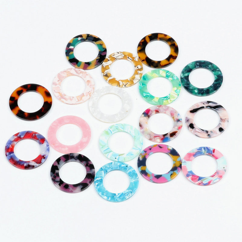 Leopard Print,Tortoise Shell Earring Charm,Acetate Acrylic Beads,Circle Shaped,Boho,Earring Parts,Ohrringe finding,40mm-ACE220