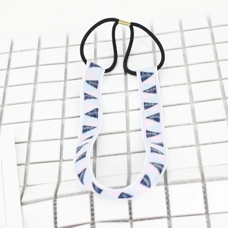 Wholesale Ethnic Ribbon Soft Lovers Thin Embroidery Headwear For Women Good Quality Elastic Non-slip Yoga Beach Hair Accessories