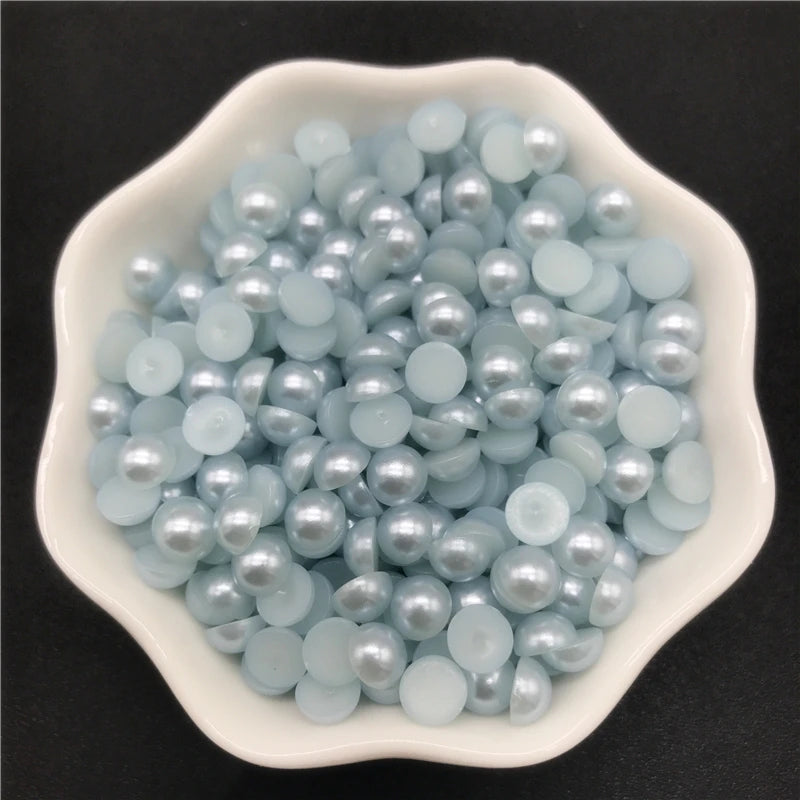 4mm 6mm 8mm 10mm Imitation Pearl Half Round Pearl Flat Back Scrapbook Beads For Phone Case Scrapbook DIY Jewelry Making