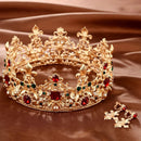 Baroque Retro Luxury Pearl Crystal Gold Color Crown Bridal Wedding Jewelry Rhinestone Tiaras Pageant Dress Hair Accessories