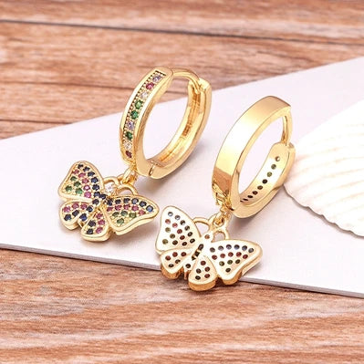 Luxury Fashion Design Heart/Evil Eye/Elephant/Butterfly/Crown/Horn 14 Styles Drop Earrings Wedding Party Accessories Jewelry
