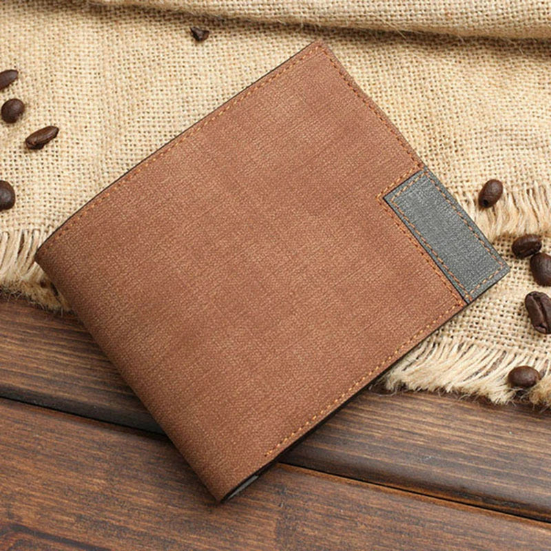 Custom Picture Wallet Men Short Leather Ultra-Thin Fashion Simple Diy Personalized Image Lettering Photo Purse Father's Day Gift