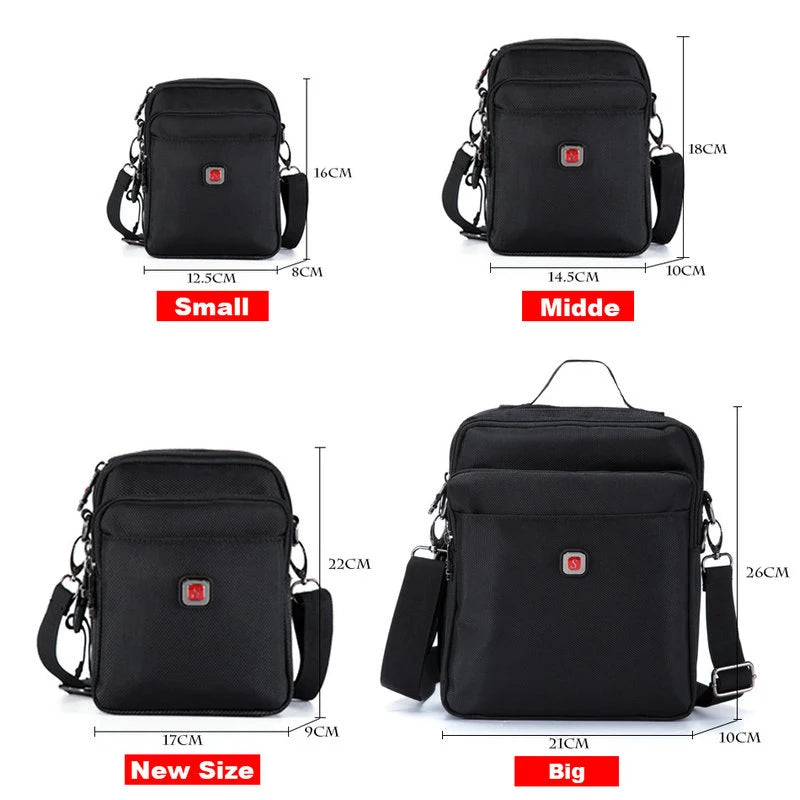 New upgrade Men Shoulder Bag Brand Casual Messenger Bags Waterproof Man Purse Oxford Zipper Crossbody Can Be Equipped With Belt