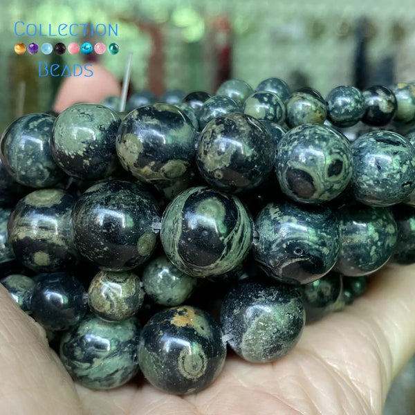 Natural Rhyolite Jaspers Loose Round Beads For Jewelry Making 4-12 MM DIY Bracelets Accessories 15" Wholesale