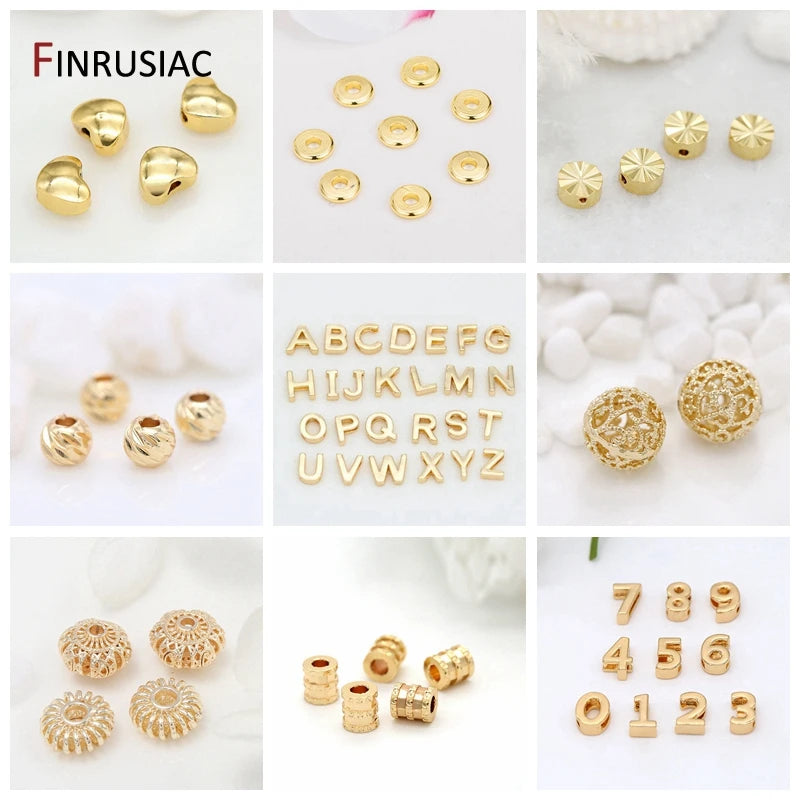 Gold Plated Brass Metal Round Flat Beads 3mm/4mm/6mm/8mm Spacer Beads For Jewellery Making DIY Accessories Wholesale