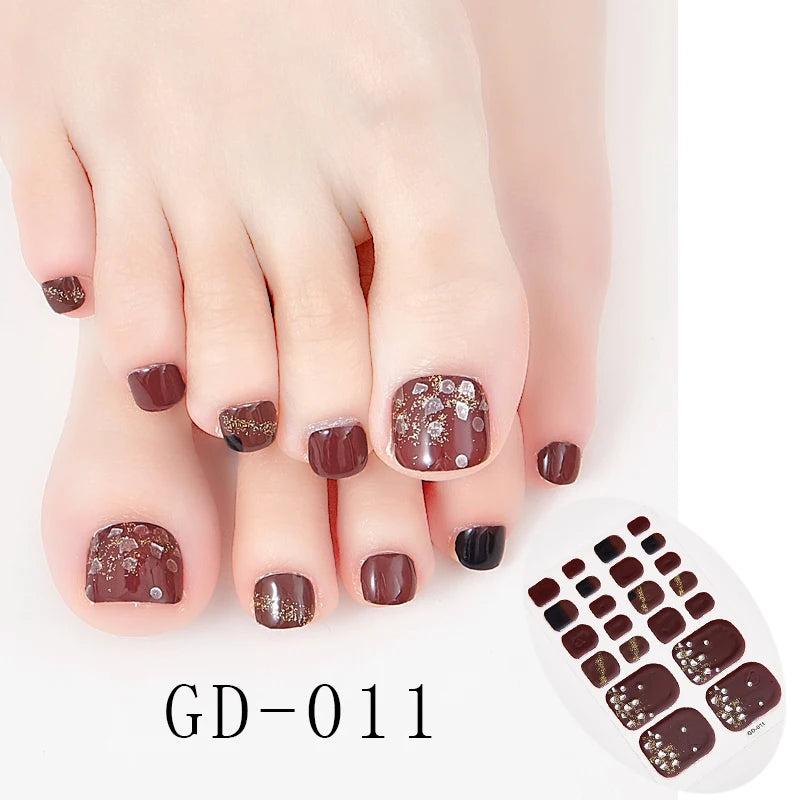 Sanuxc Toe Nail Sticker Self Adhesive Nail Polish Sticker Plain Stickers Nail Decoration Minimalist Nail Wraps Full Cover