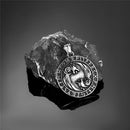 Never Fade Norse Wolf Necklace Men Stainless Steel Gold Color Vikings Rune Vegvisir Amulet Pendant Scandinavian Jewelry Gift New