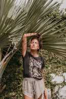 Super Chic  Follow The Sun Tee Black Boho T Shirt O-neck Spring Summer New Tops Women Short Sleeve Chic Women T-shirts