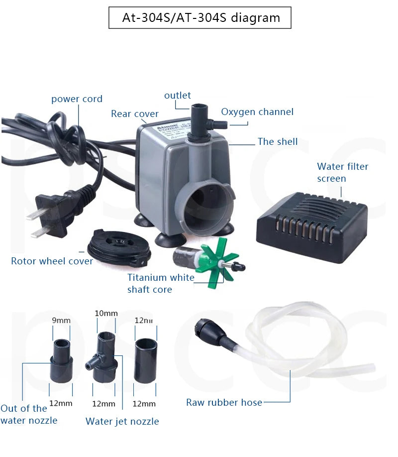 ATman 2.5W 5W 6W 8W 13 27W fishtank waterpump Submersible Water Fountain Pump Filter Fish Pond Aquarium Water Pump Tank Fountain