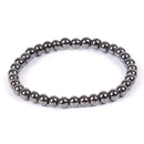 Weight Loss Nature stone Magnetic Therapy Health Bracelet Trendy Hematite Round Black Charm Stretch Bracelet For Men Women