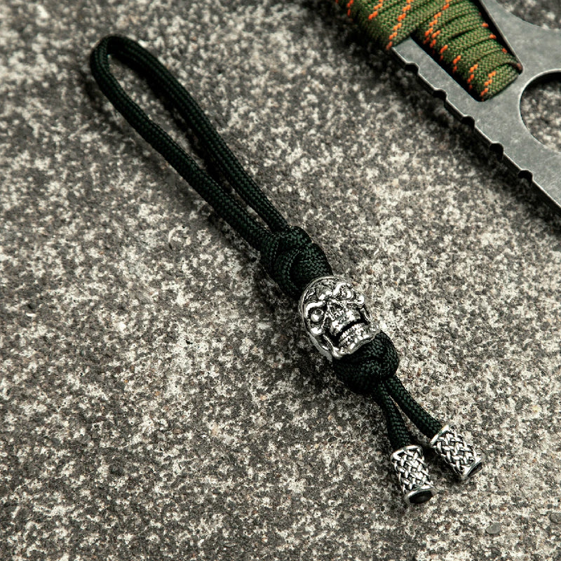 Retro Viking Pirate Skull Keychains Men Keyring Women Amulet Lanyard Bag Knife Rope Antique Pendant Accessories Handmade Jewelry