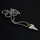 1PC Hawaii Surfer Jewelry Handmade Imitation Shark Teeth Pendant Stainless steel bead chain bone Choker WoMen's Men's Necklace