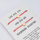 2pcs/set ONE FOR YOU ONE FOR ME Together Forever Love Infinity 8 Charm Bracelet Red String Couple Bracelets Lovers Wish Jewelry