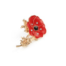 Red Poppy Flower Women Brooch Beautiful Enamel Pin Lady Dress Sweater Cloth Lapel Pins Metal Badge Wedding Fashion Jewelry Gifts