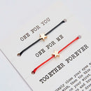 2pcs/set ONE FOR YOU ONE FOR ME Together Forever Love Infinity 8 Charm Bracelet Red String Couple Bracelets Lovers Wish Jewelry