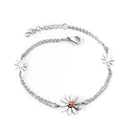 LUXUSTEEL Stainless Steel Blue Evil Eye Crystal Pendants Bracelet for Women Cuban Link Chain Bracelet Bling Fashion Jewelry Gift