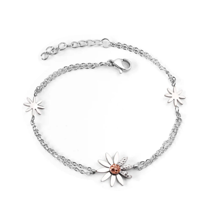 LUXUSTEEL Stainless Steel Blue Evil Eye Crystal Pendants Bracelet for Women Cuban Link Chain Bracelet Bling Fashion Jewelry Gift