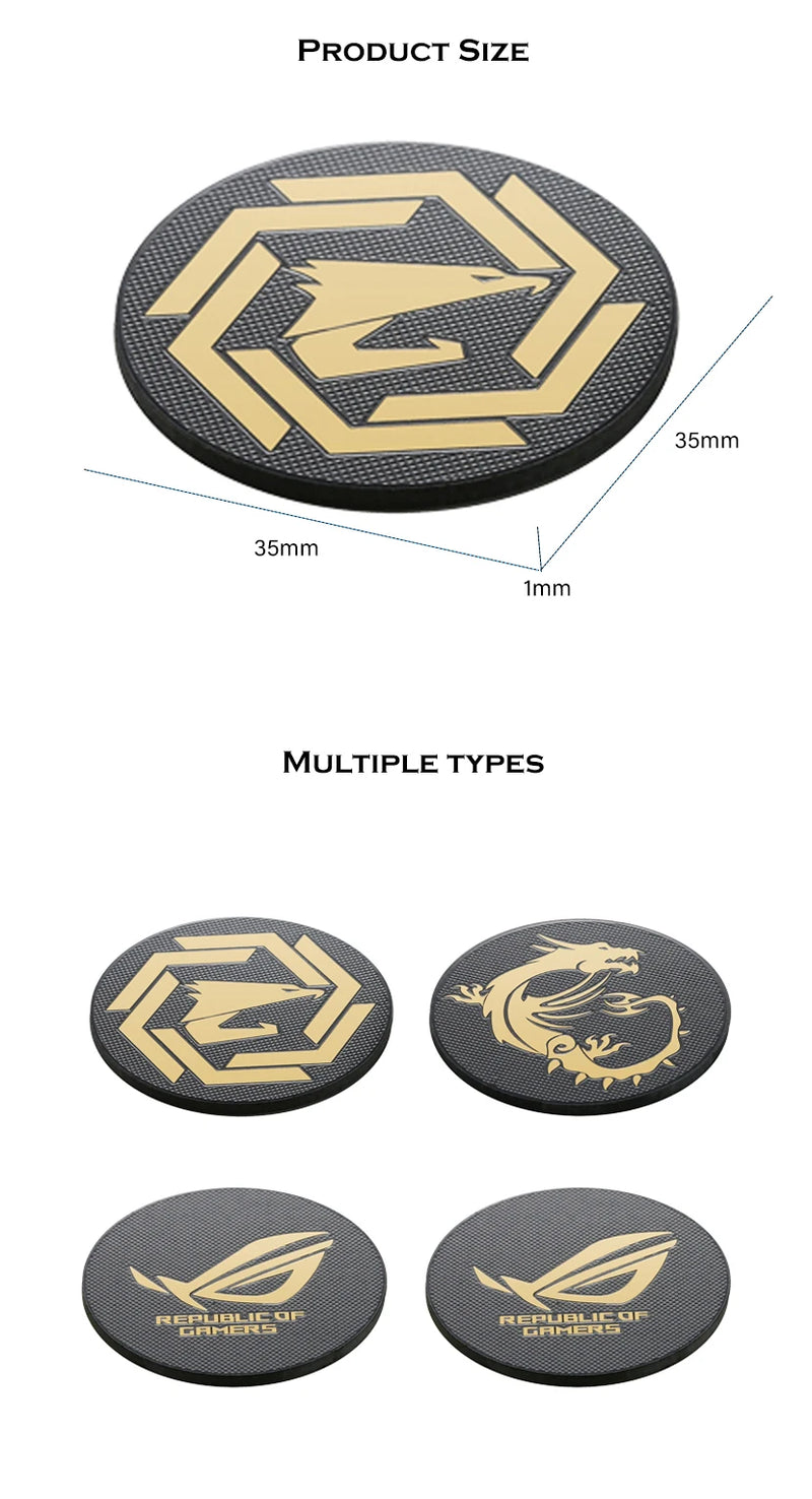 PC Case Fan Metal Sticker ROG MSI AORUS Label Gold-plated Cooling Fan Sticker Chassis Sticker GPU Decorative Sticker