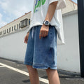 Retro Blue Denim Casual Shorts Men Summer Loose Harajuku Hip Hop Ins Fashion Baggy All-match Basic Designer Multi Pockets Teens