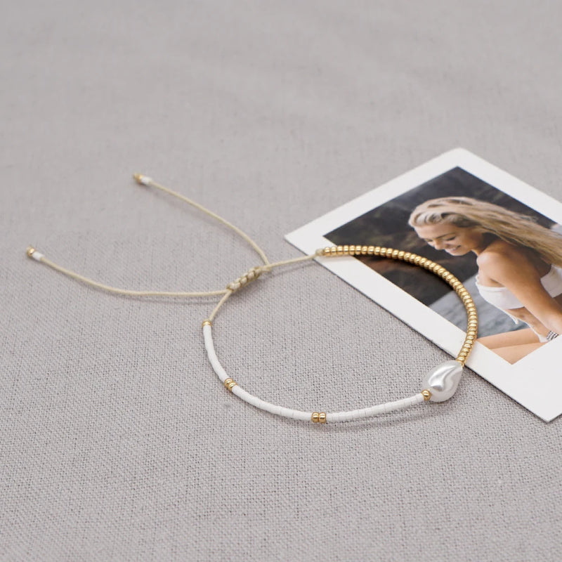 Go2BoHo Baroque Pearl Bracelet Simple Thin Bracelets for Women Fashion Jewelry Gift Miyuki Seed Beads Adjustable Pulseras