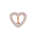 14G Stainless Steel Heart Dangled Belly Button Rings Belly Piercing Nombril for Women Girls Pink Zircon Crystal Sexy Navel Ring