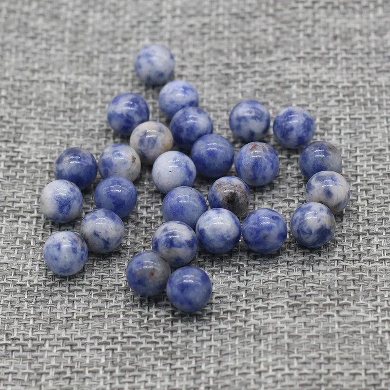 20Pcs Natural Stone Beads 8 MM Without Hole Round Semi-Precious For Potted Plants Fish Tank Decorations