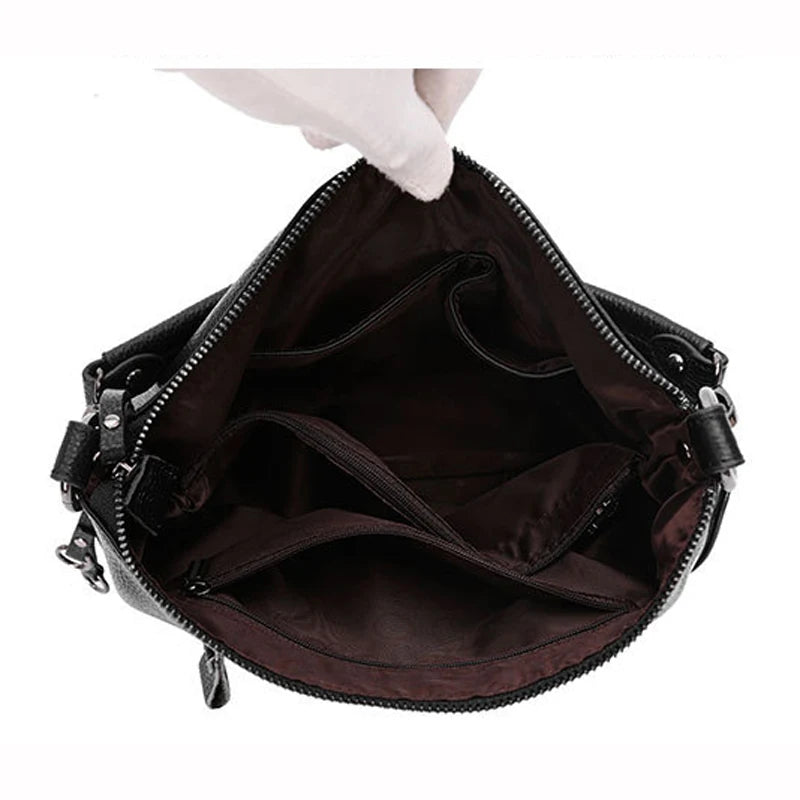 Hobo Bag, Female Leather Messenger Bag, 100% Real Cow Skin, Women's Genuine Leather Shoulder Bag,  Cross body  Bag, A471