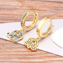 Luxury Fashion Design Heart/Evil Eye/Elephant/Butterfly/Crown/Horn 14 Styles Drop Earrings Wedding Party Accessories Jewelry