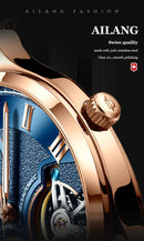AILANG Original Design men's Double Flywheel Automatic Mechanical Watch Fashion Leisure Business Luxury Clock