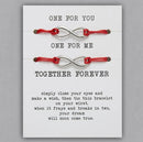 2pcs/set ONE FOR YOU ONE FOR ME Together Forever Love Infinity 8 Charm Bracelet Red String Couple Bracelets Lovers Wish Jewelry
