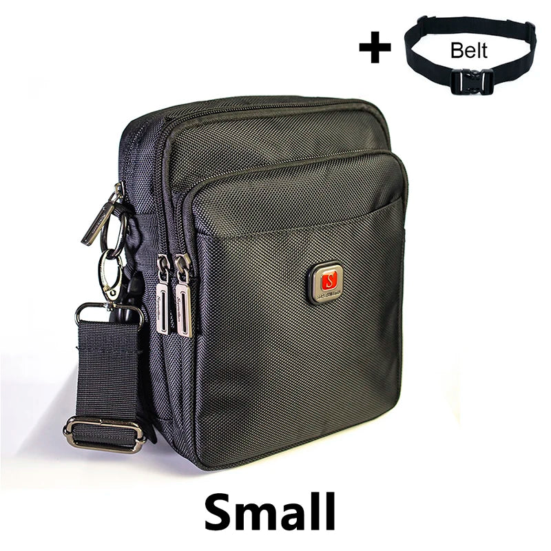 New upgrade Men Shoulder Bag Brand Casual Messenger Bags Waterproof Man Purse Oxford Zipper Crossbody Can Be Equipped With Belt