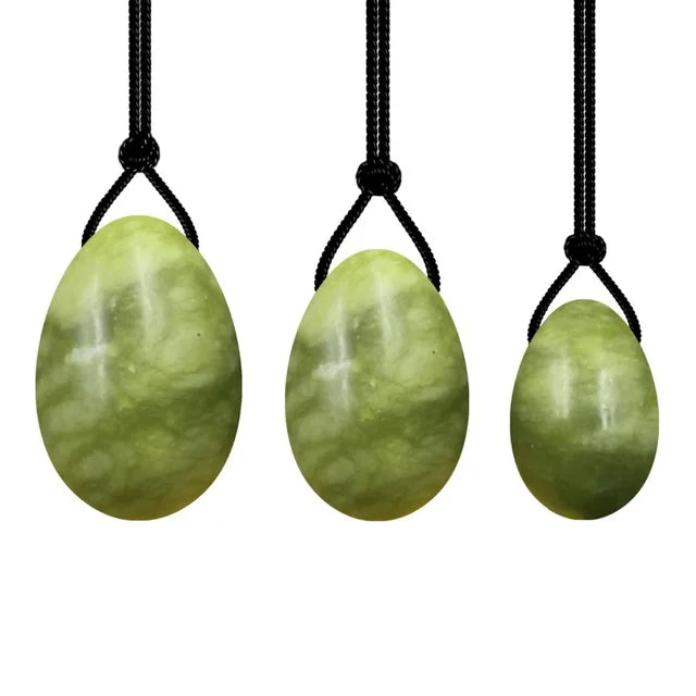 Natural Jade Massage Yoni Egg Vaginal Balls Muscle Massage Ball Women Jade Yoni Wand Kegel Exerciser Drilled Tightening Vagina