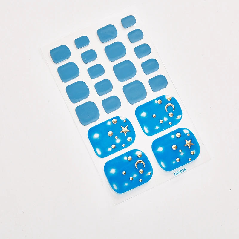 Sanuxc Toe Nail Sticker Self Adhesive Nail Polish Sticker Plain Stickers Nail Decoration Minimalist Nail Wraps Full Cover